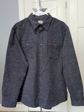 Dickies Dark Gray Herringbone Button-Down Work Shirt